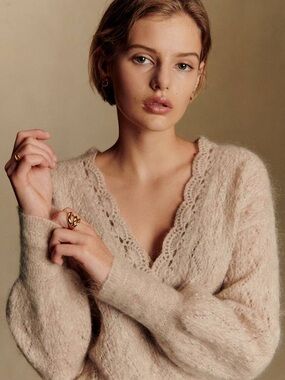 Sezane- Nathalia Jumper in Mottled Beige